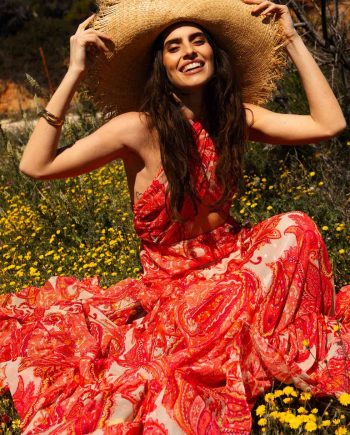 Riviera coral maxi dress