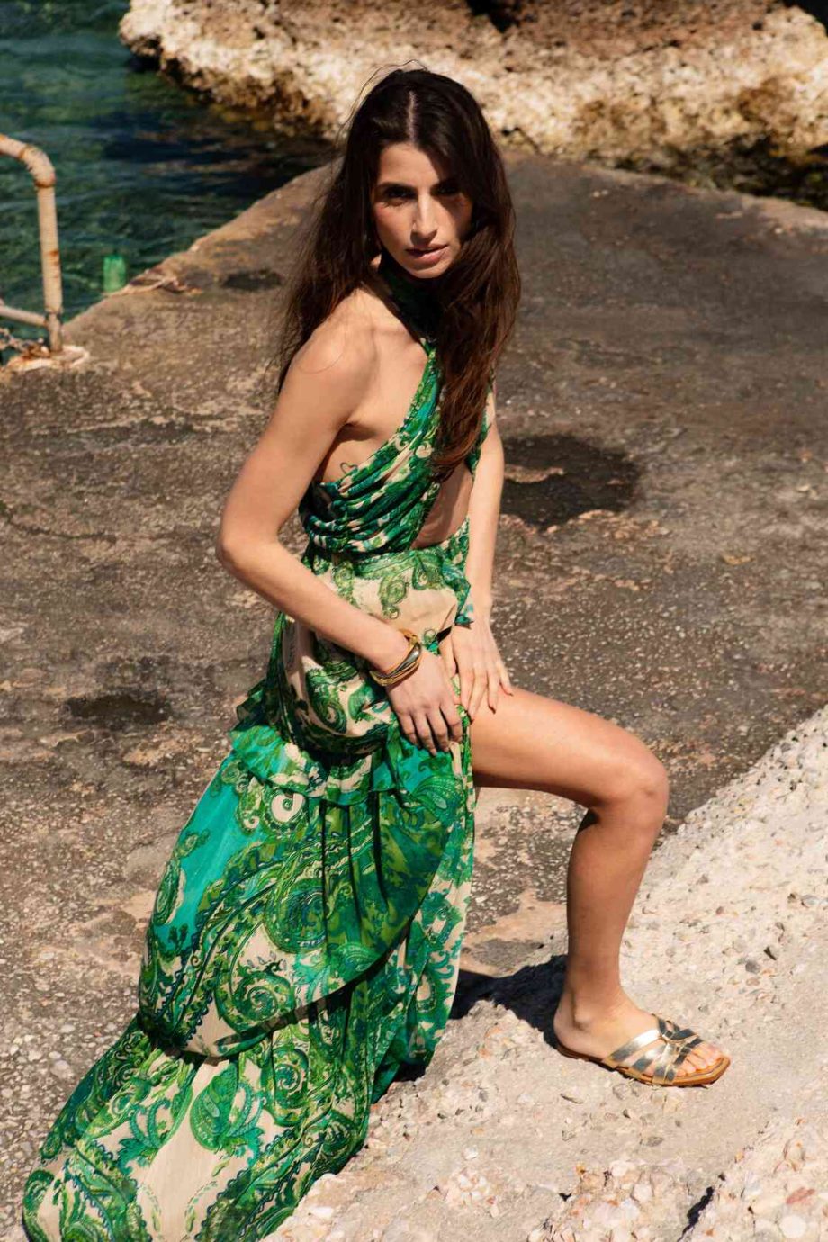 Riviera green maxi dress