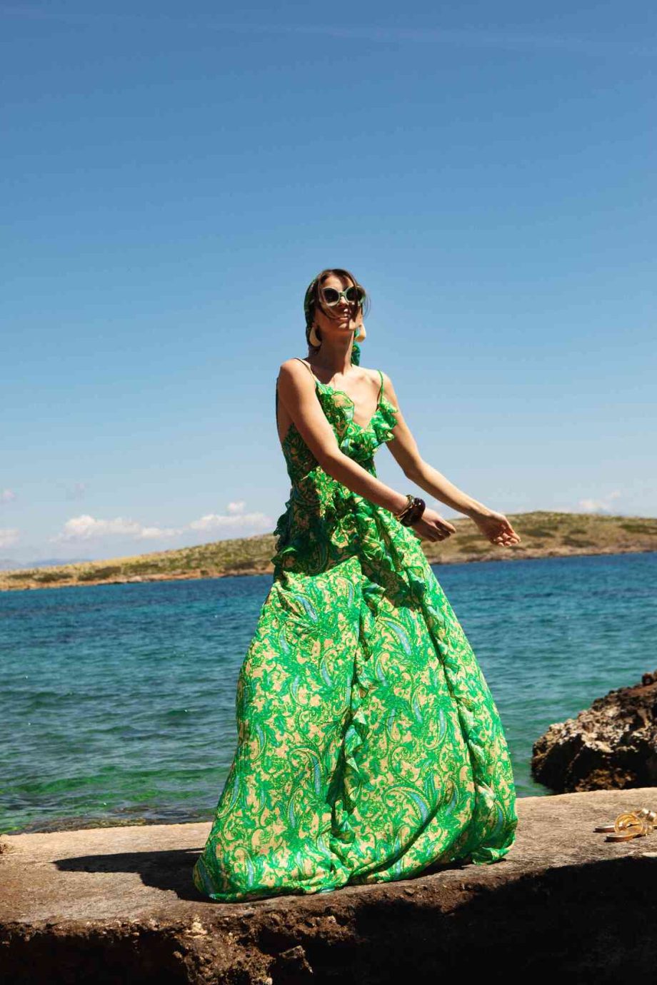 Orelia green maxi dress