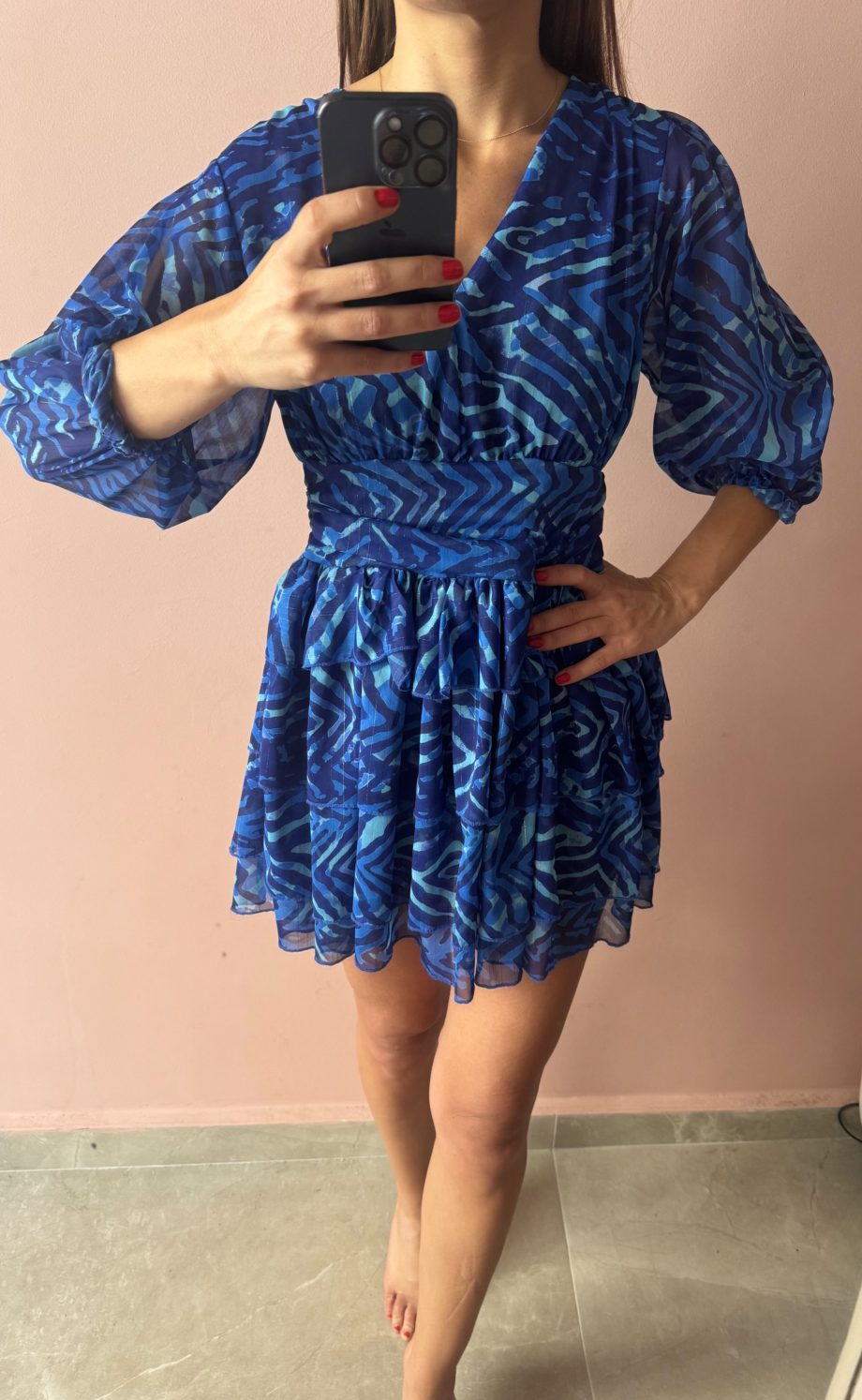 Ocean waves mini dress