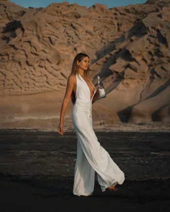 White linen jumpsuit