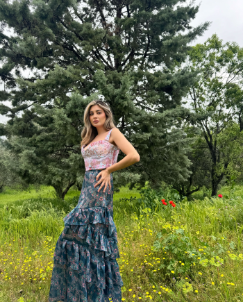 Como skirt and Margot denim top