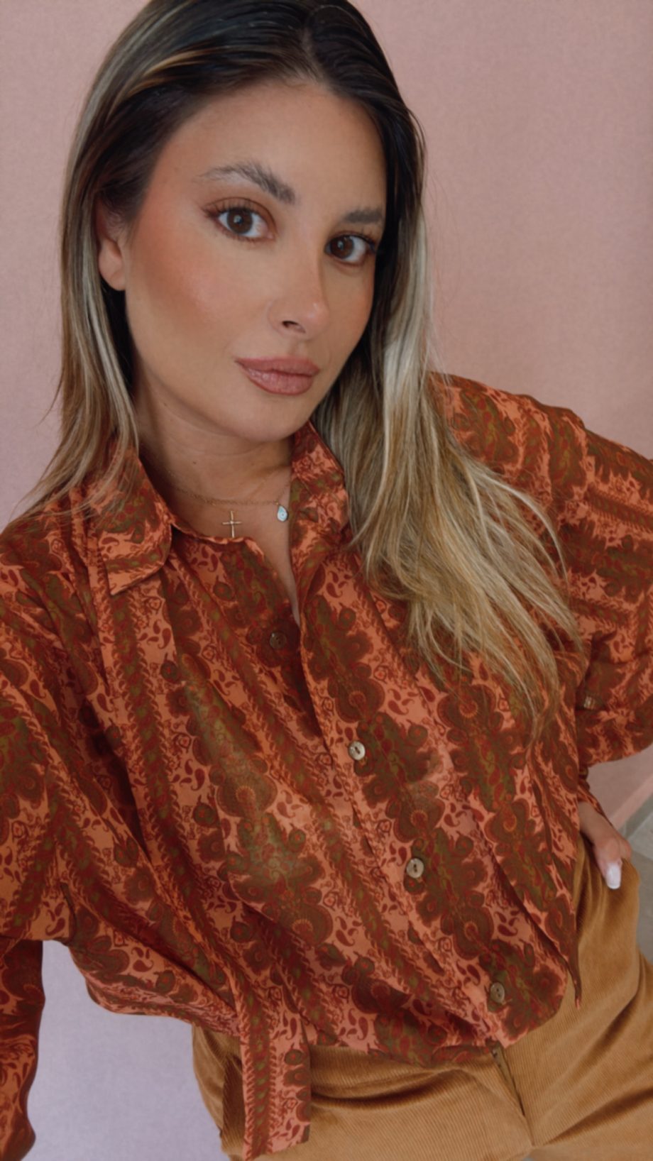 Luna brown oversized shirt