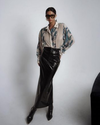 Nadia croco faux leather skirt