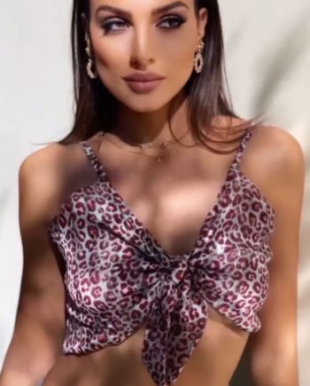 Leopard satin top