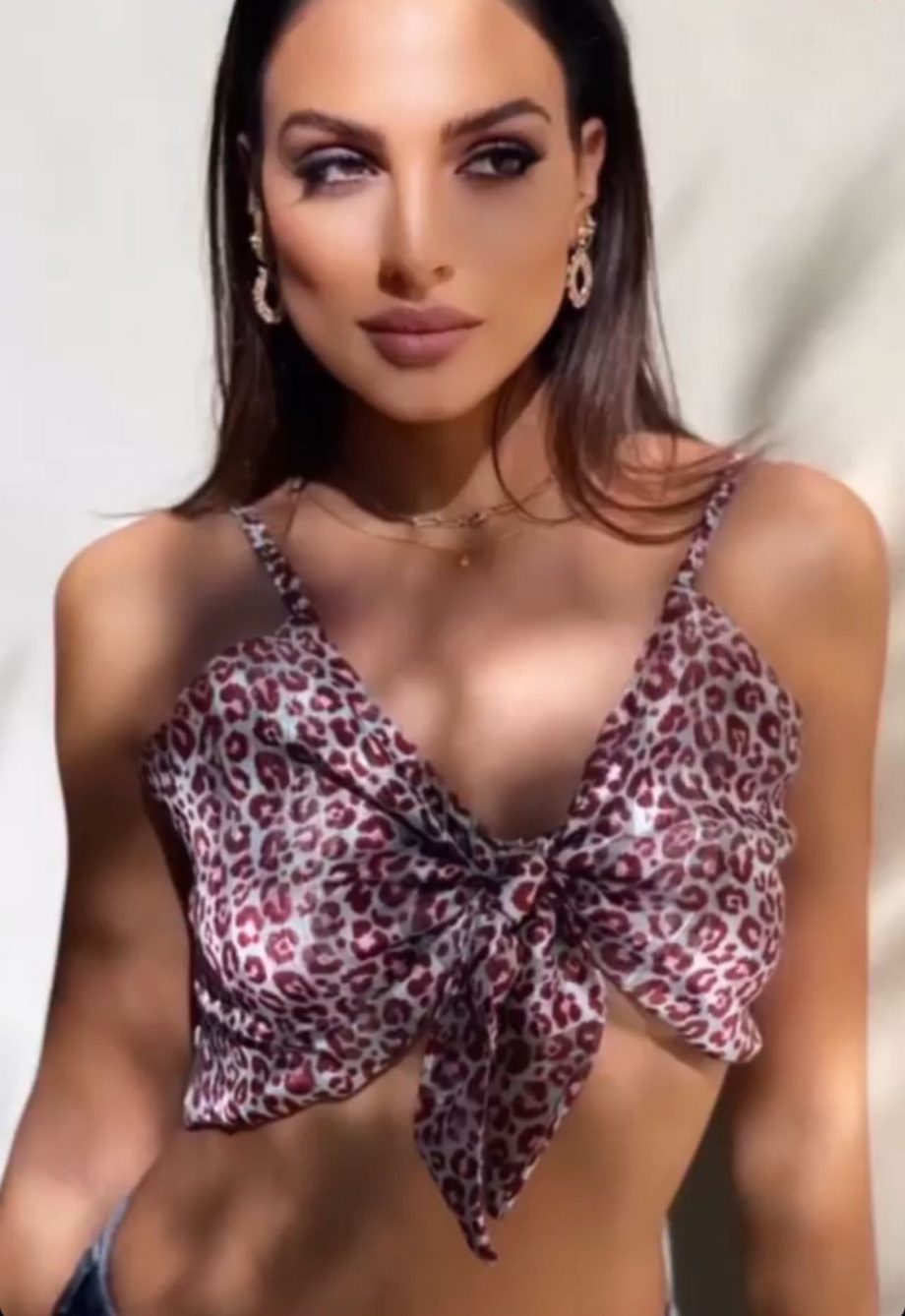 Leopard satin top