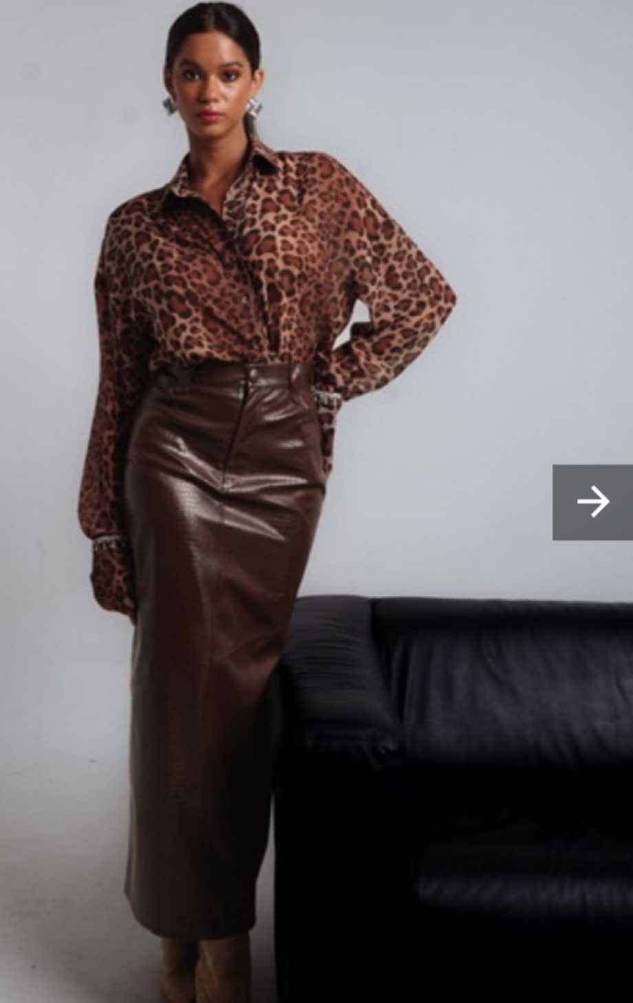 Nadia croco faux leather skirt