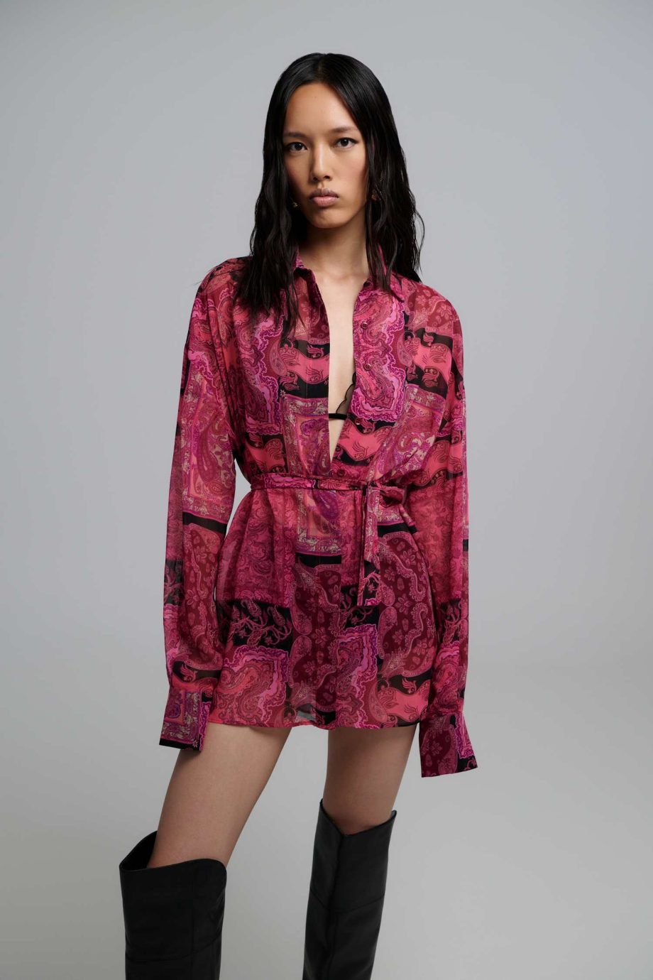 Selma fuschia oversized shirt