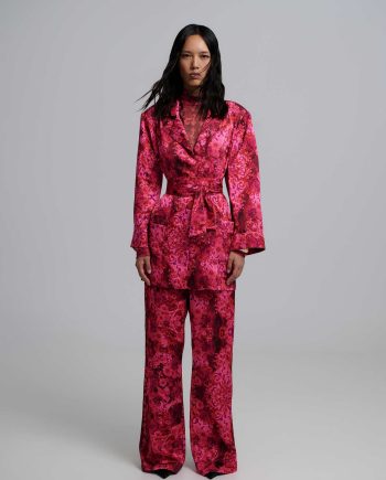 Josie fuschia satin set