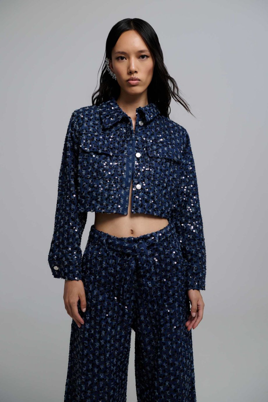 Serrah sequinned denim jacket