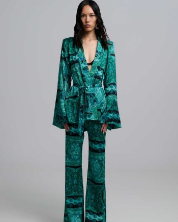 Selma green satin set