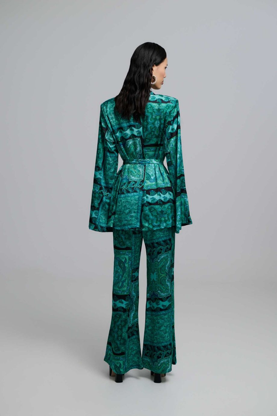 Selma green satin set