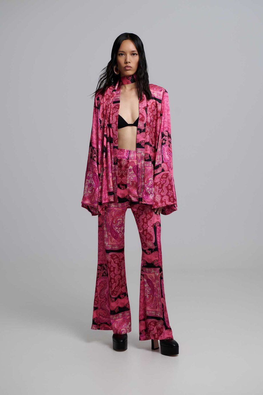 Selma fuschia satin set