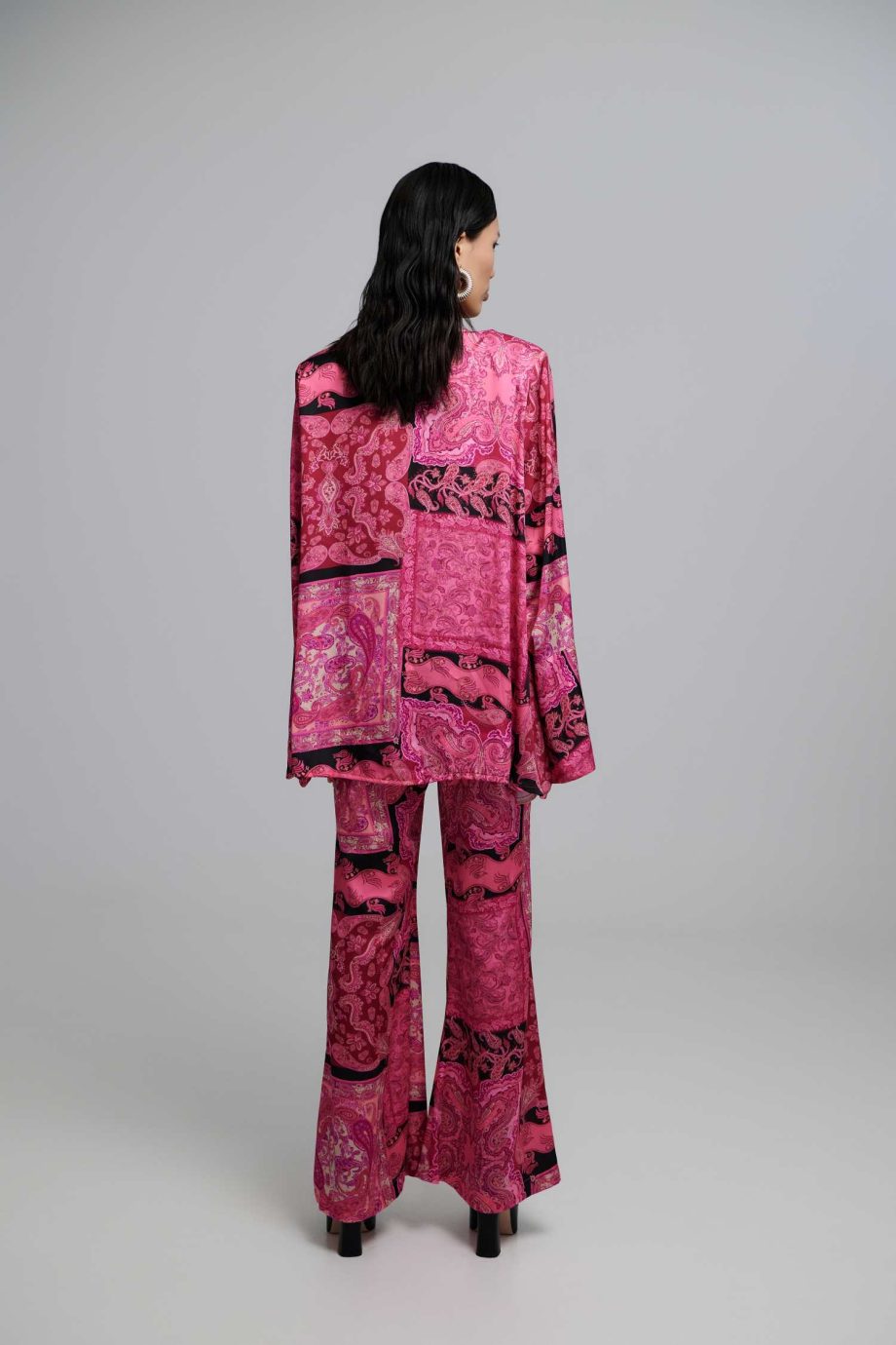 Selma fuschia satin set
