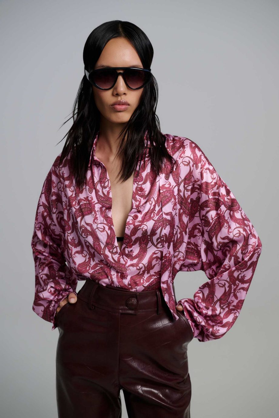Nolia satin oversized shirt