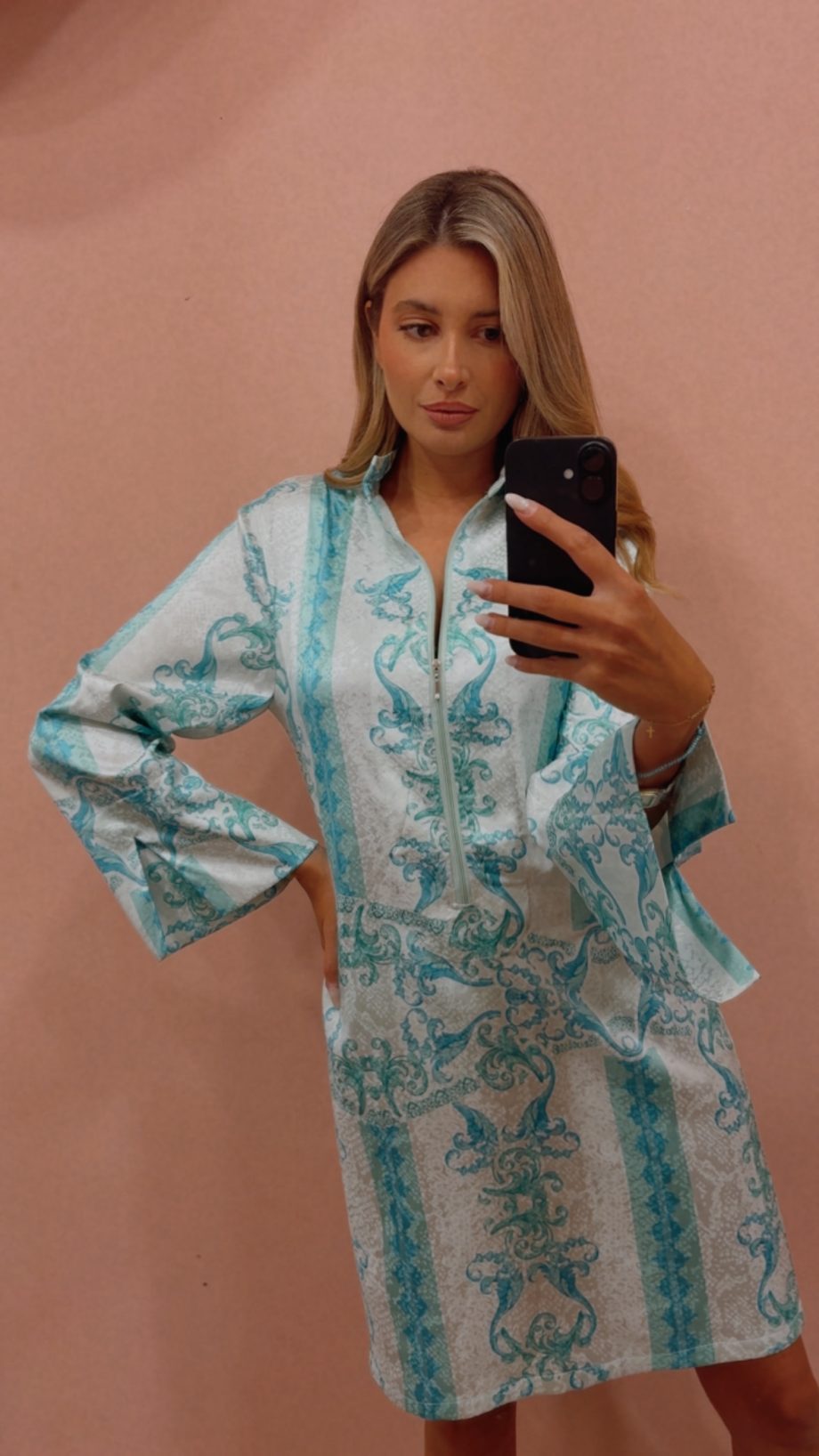 Sky satin dress