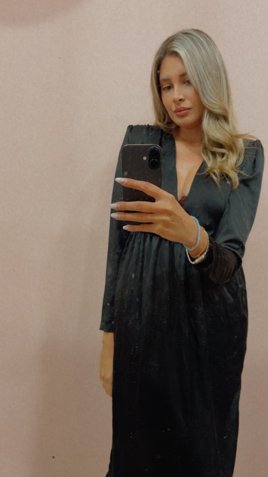 Black satin dress