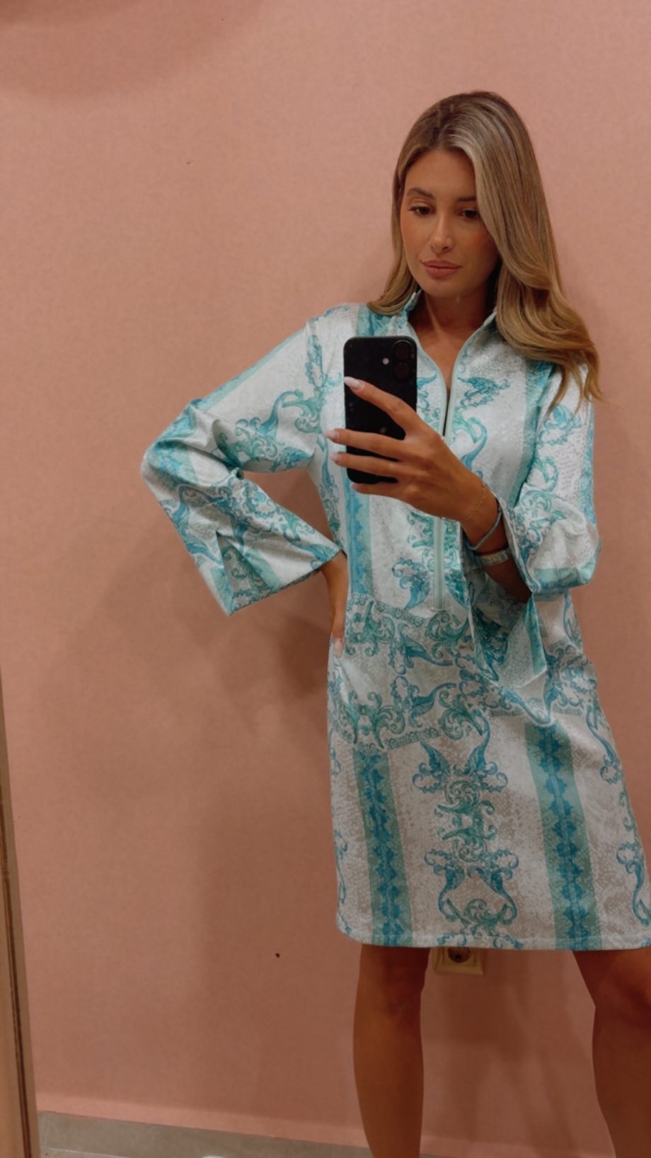 Sky satin dress