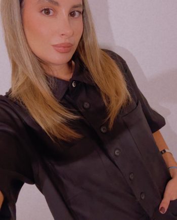 Suede leather black shirt