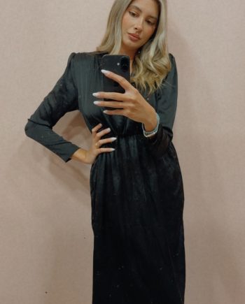 Black satin dress