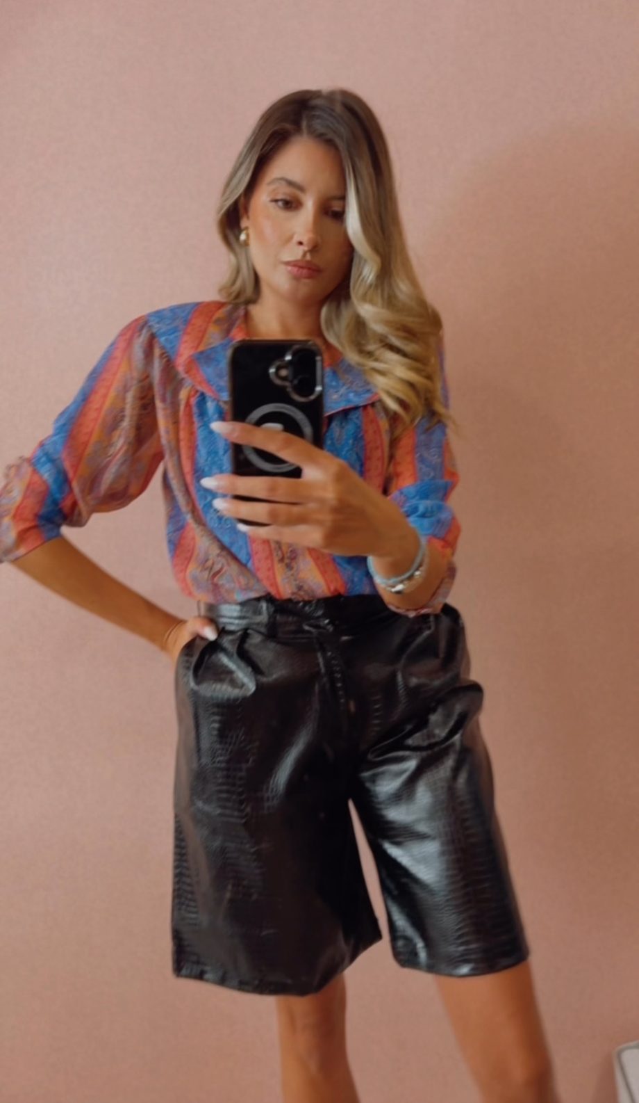 Regina faux leather shorts