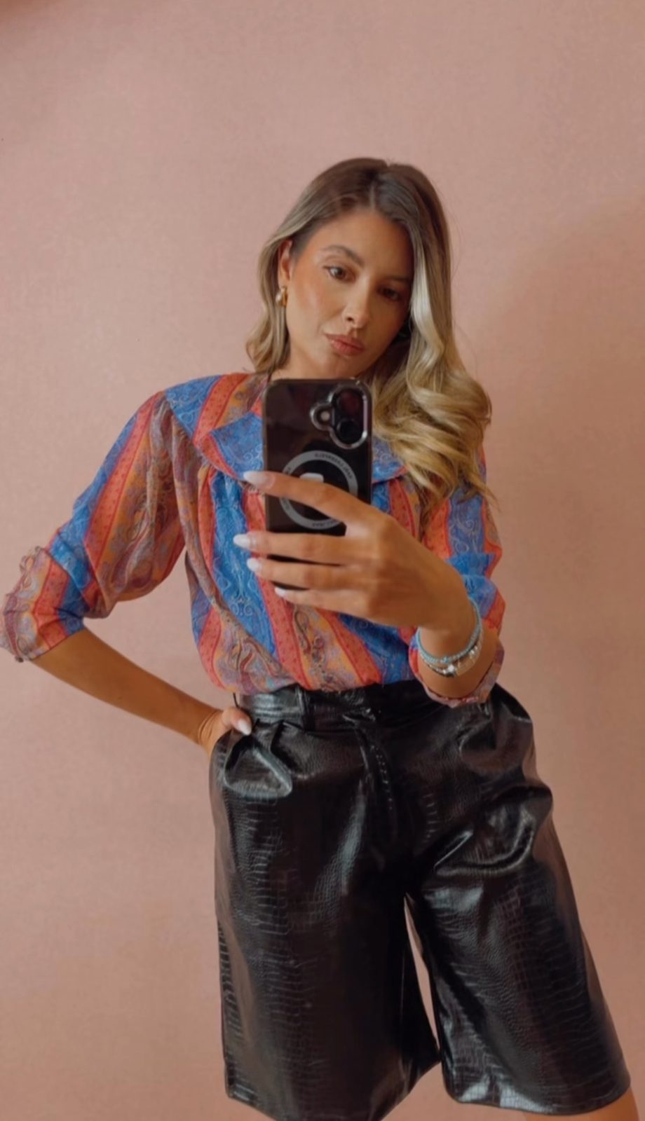 Regina faux leather shorts
