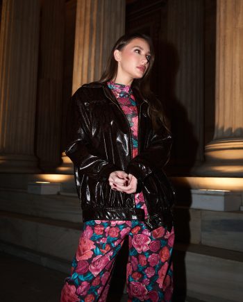 Boa snake faux leather jacket