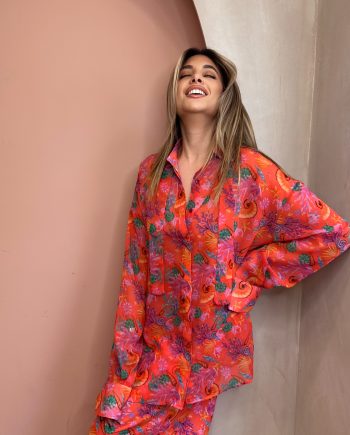 Coral oversized shirt