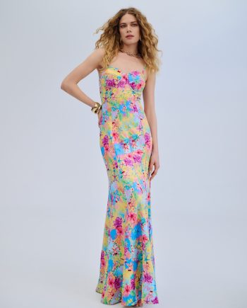 Sunburnt strapless maxi dress
