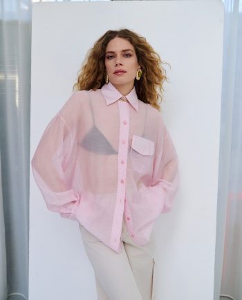 Goldskin pink sequinned shirt