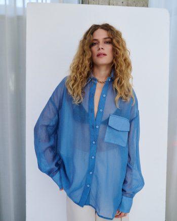 Goldskin sequinned oversized shirt