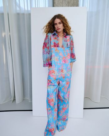 Sunspell light blue denim jumpsuit