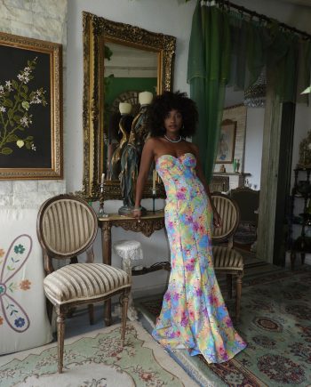 Sunburnt strapless maxi dress