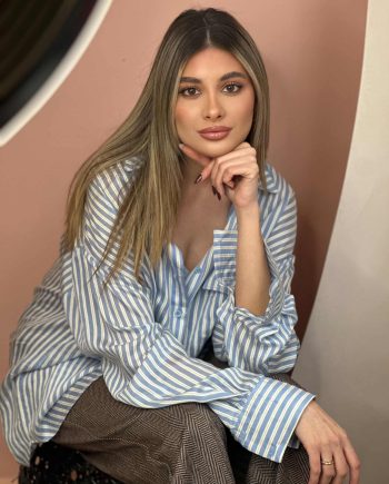 Striped cotton oversized shirt