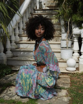 Lush light blue maxi dress