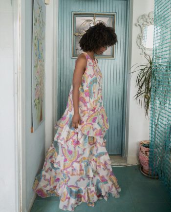 Aria white ruffled dress