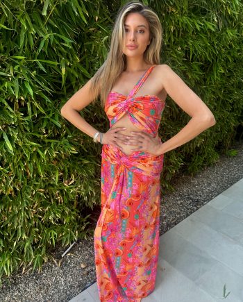 Heatvell coral maxi dress