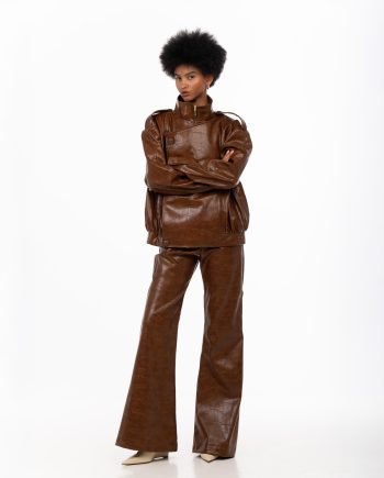 Noa faux leather brown jacket