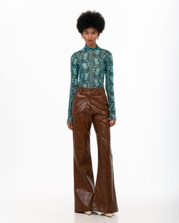 Nox faux leather brown pants