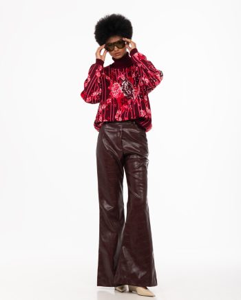 Nox faux leather bordeaux pants