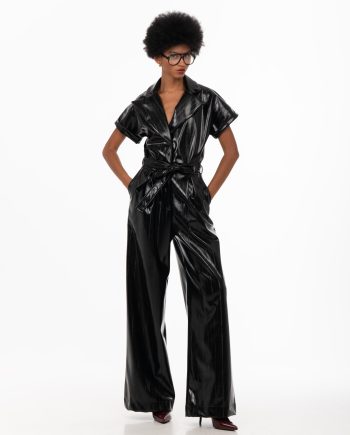 Lunevia faux leather black  jumpsuit