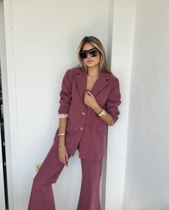 Dusty pink corduroy suit